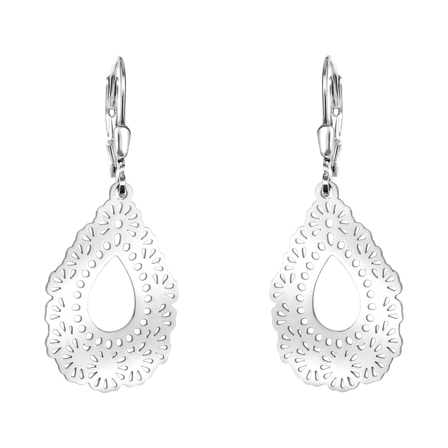 Haupt- und Seitenansicht von Ornamenten Ohrhänger in 925 Silber von Sofia Milani - E2262