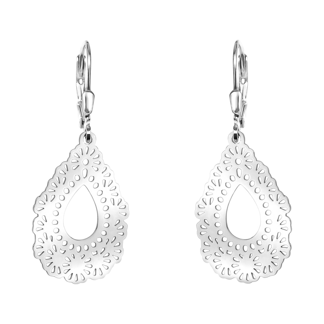 Haupt- und Seitenansicht von Ornamenten Ohrhänger in 925 Silber von Sofia Milani - E2262