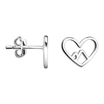 Haupt- und Seitenansicht von Herz Ohrstecker in 925 Silber von Sofia Milani - E2266