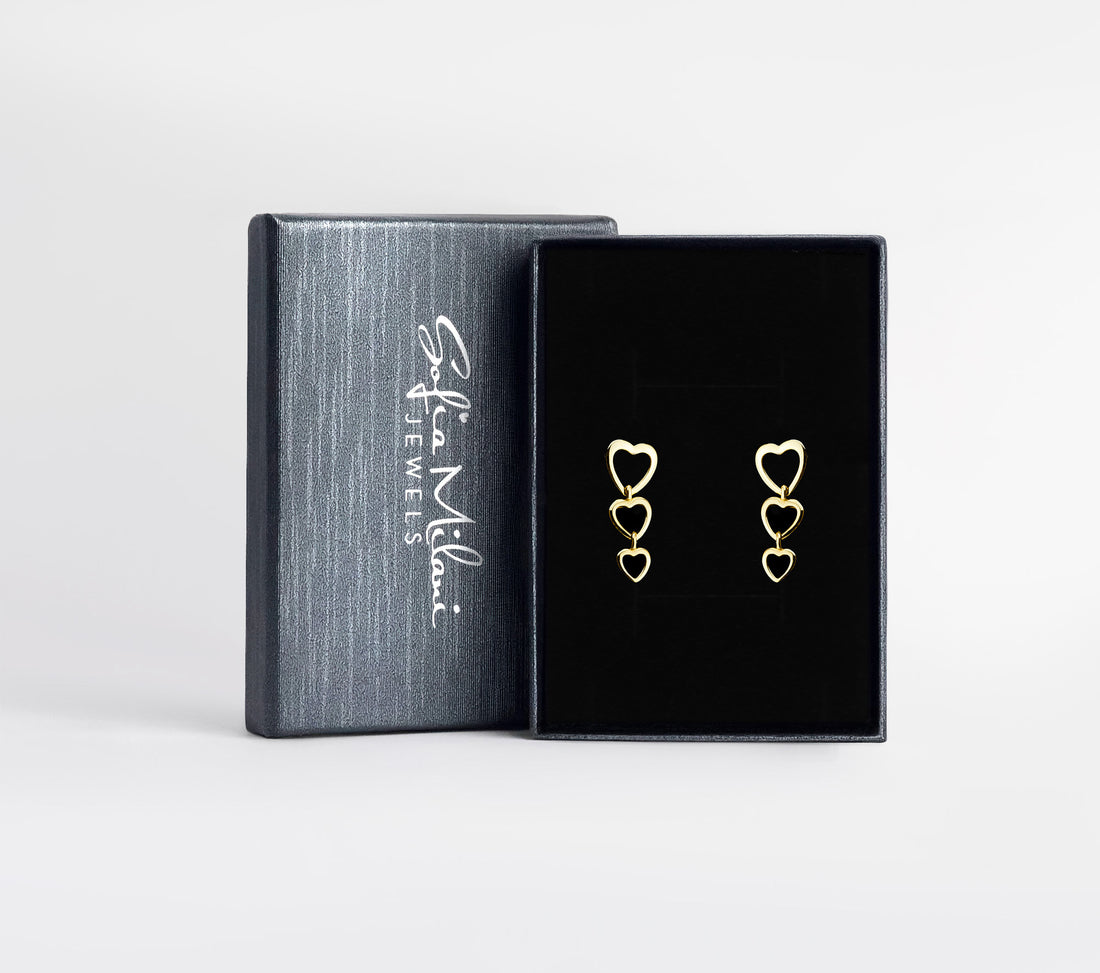 Boxansicht von Herz Ohrhänger in 925 Silber von Sofia Milani - E2269