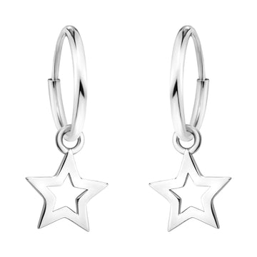 Haupt- und Seitenansicht von Stern Ohrhänger in 925 Silber von Sofia Milani - E2280