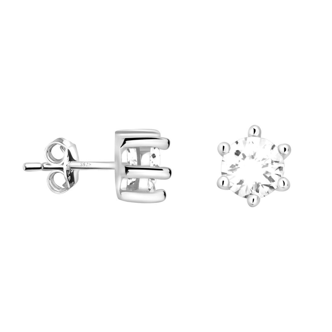 Haupt- und Seitenansicht von Zirkonia Ohrstecker in 925 Silber von Sofia Milani - E2304