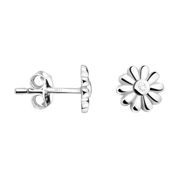 Haupt- und Seitenansicht von Blumen Ohrstecker in 925 Silber von Sofia Milani - E2306
