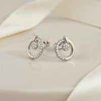 CloseUp Ansicht von Kreis Ohrstecker in 925 Silber von Sofia Milani - E2318