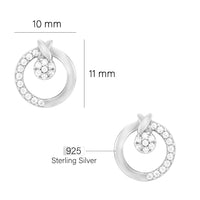 Maßenansicht von Kreis Ohrstecker in 925 Silber von Sofia Milani - E2318