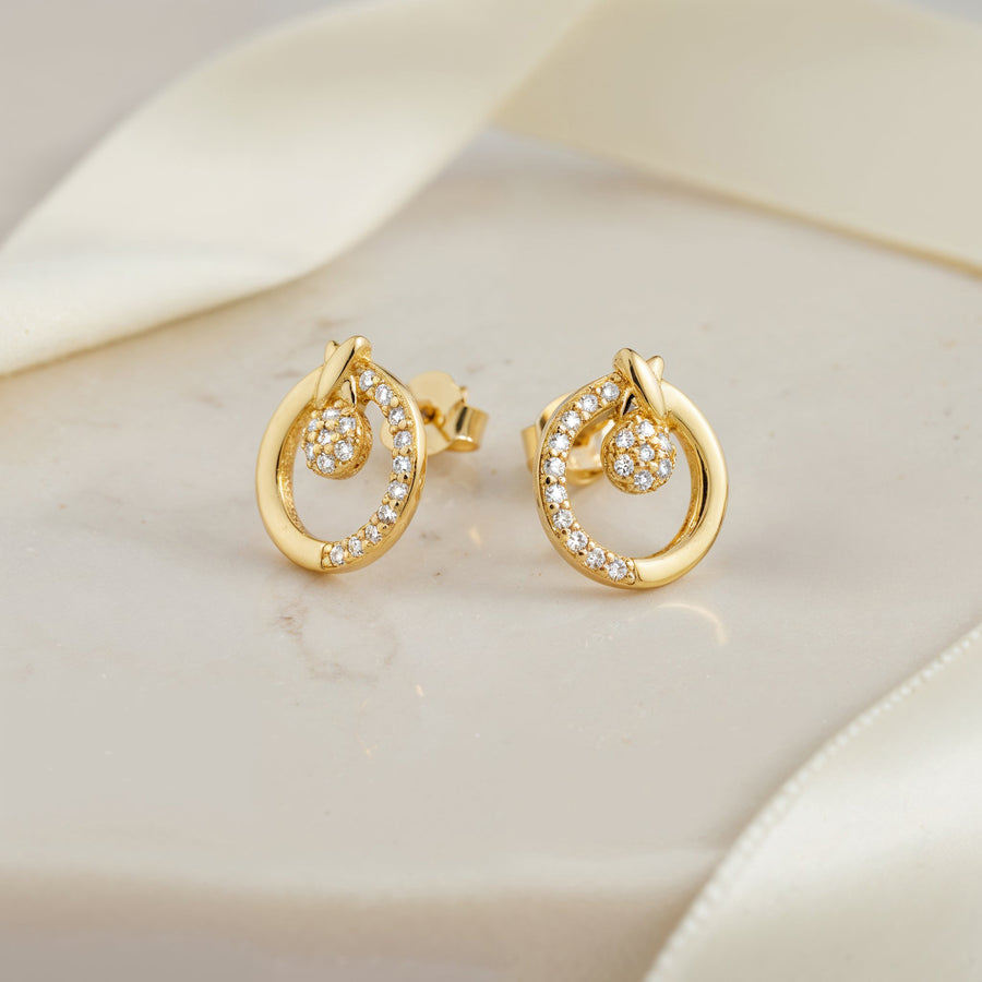 CloseUp Ansicht von Kreis Ohrstecker in 925 Silber von Sofia Milani - E2319