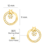 Maßenansicht von Kreis Ohrstecker in 925 Silber von Sofia Milani - E2319