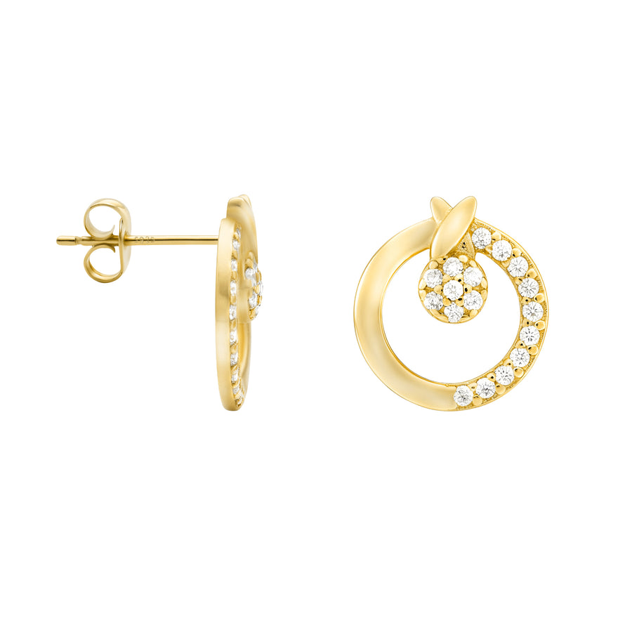 Haupt- und Seitenansicht von Kreis Ohrstecker in 925 Silber von Sofia Milani - E2319