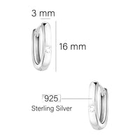 Maßenansicht von Creolen Creolen in 925 Silber von Sofia Milani - E2324
