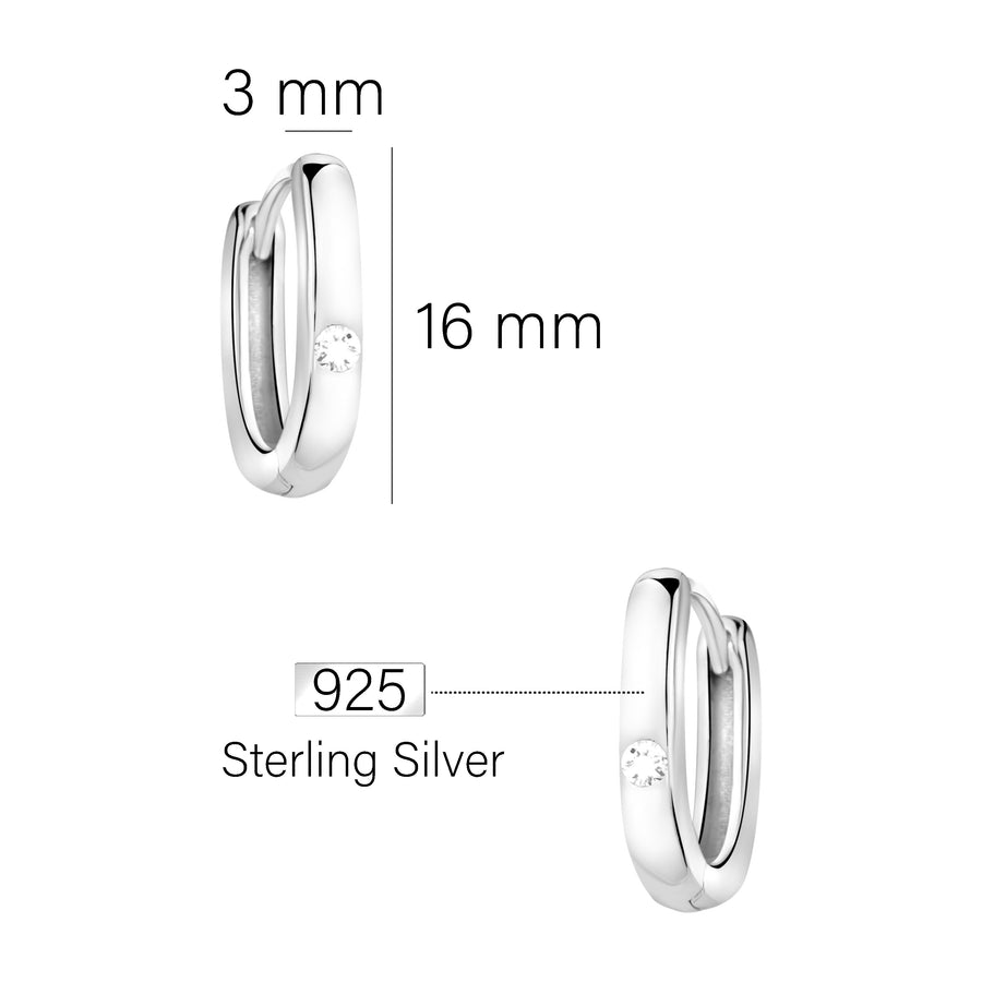 Maßenansicht von Creolen Creolen in 925 Silber von Sofia Milani - E2324