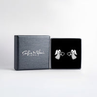 Boxansicht von Herz Engel Ohrstecker in 925 Silber von Sofia Milani - E2334