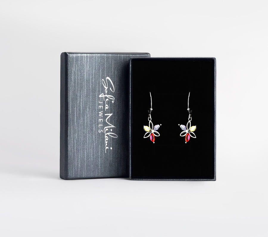 Boxansicht von Blumen Ohrhänger in 925 Silber von Sofia Milani - E2340