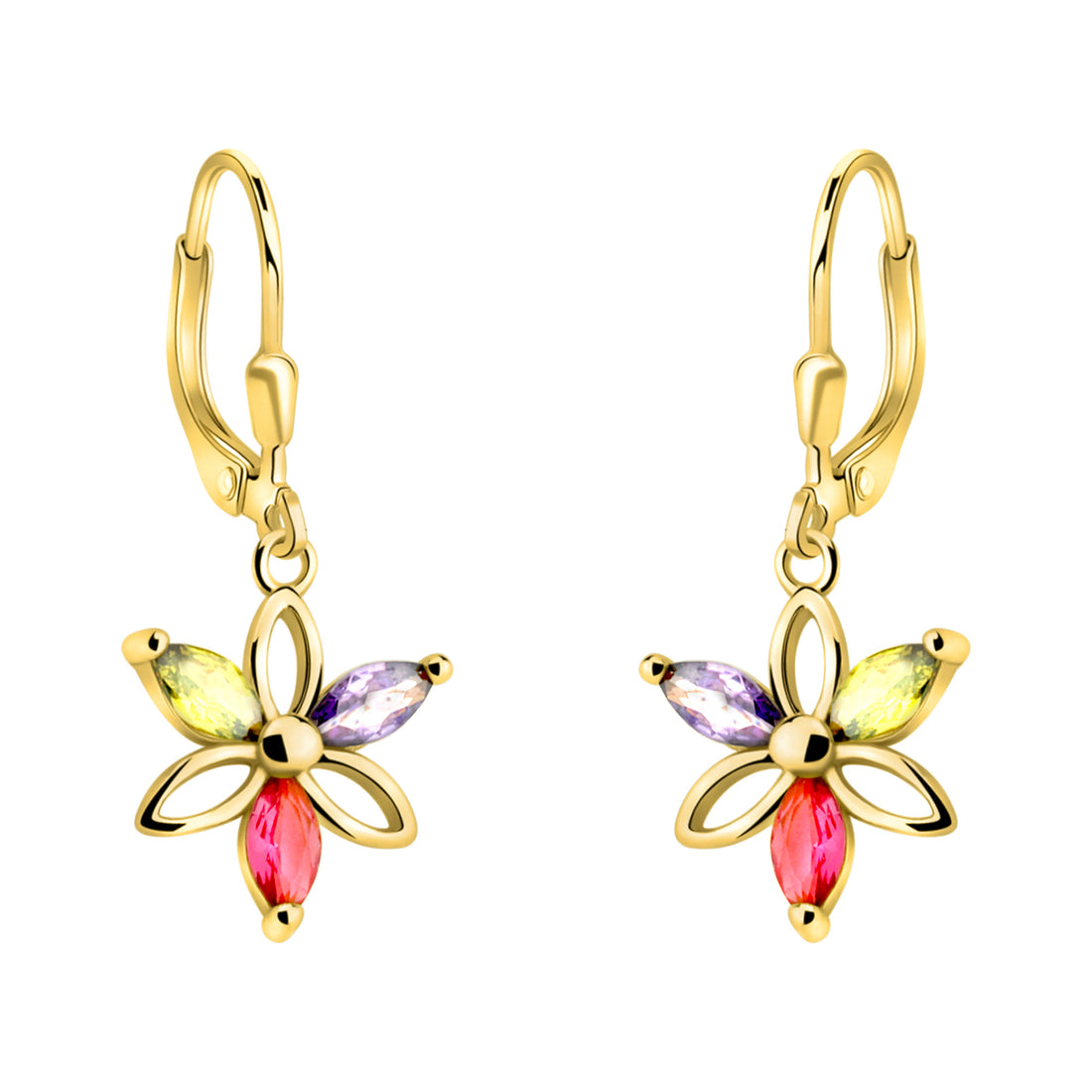 Haupt- und Seitenansicht von Blumen Ohrhänger in 925 Silber von Sofia Milani - E2341