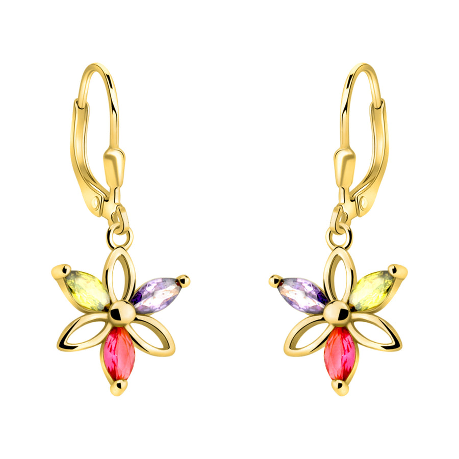 Haupt- und Seitenansicht von Blumen Ohrhänger in 925 Silber von Sofia Milani - E2341