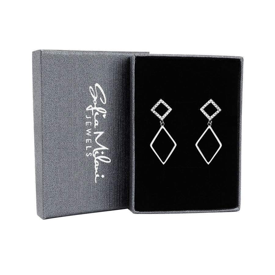 Boxansicht von Geometrie Ohrhänger in 925 Silber von Sofia Milani - E2350