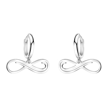 Haupt- und Seitenansicht von Unendlich Infinity Creolen in 925 Silber von Sofia Milani - E2364