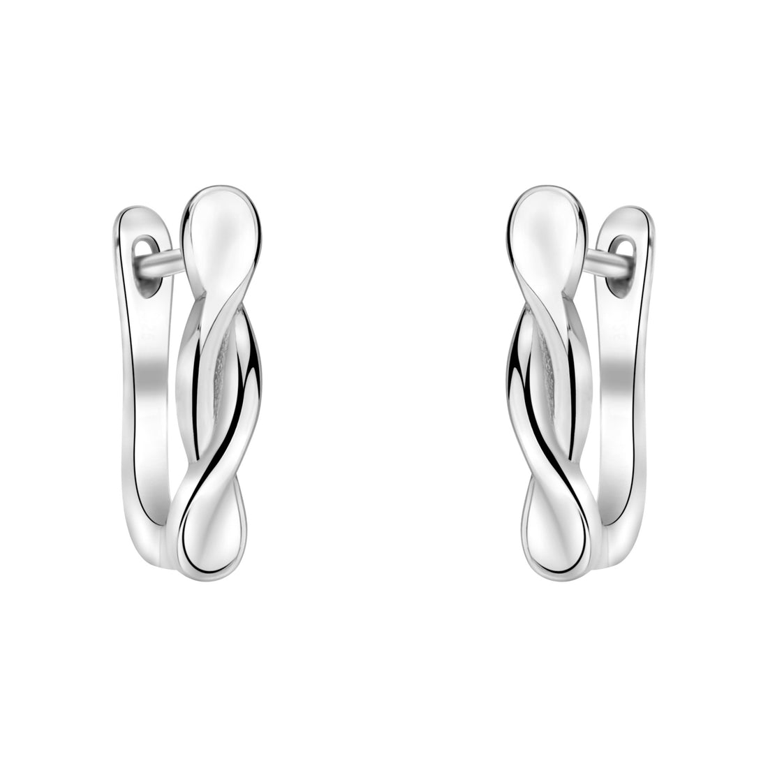 Haupt- und Seitenansicht von Gebogen Ohrstecker in 925 Silber von Sofia Milani - E2368