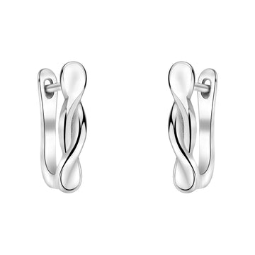Haupt- und Seitenansicht von Gebogen Ohrstecker in 925 Silber von Sofia Milani - E2368
