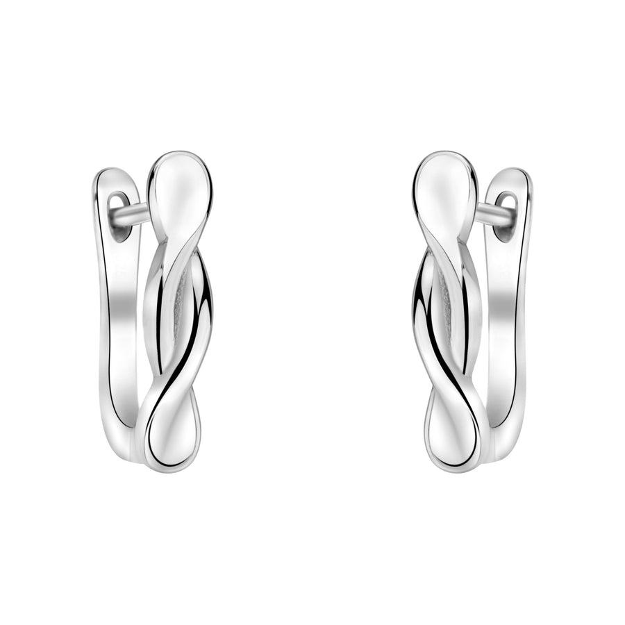 Haupt- und Seitenansicht von Gebogen Ohrstecker in 925 Silber von Sofia Milani - E2368