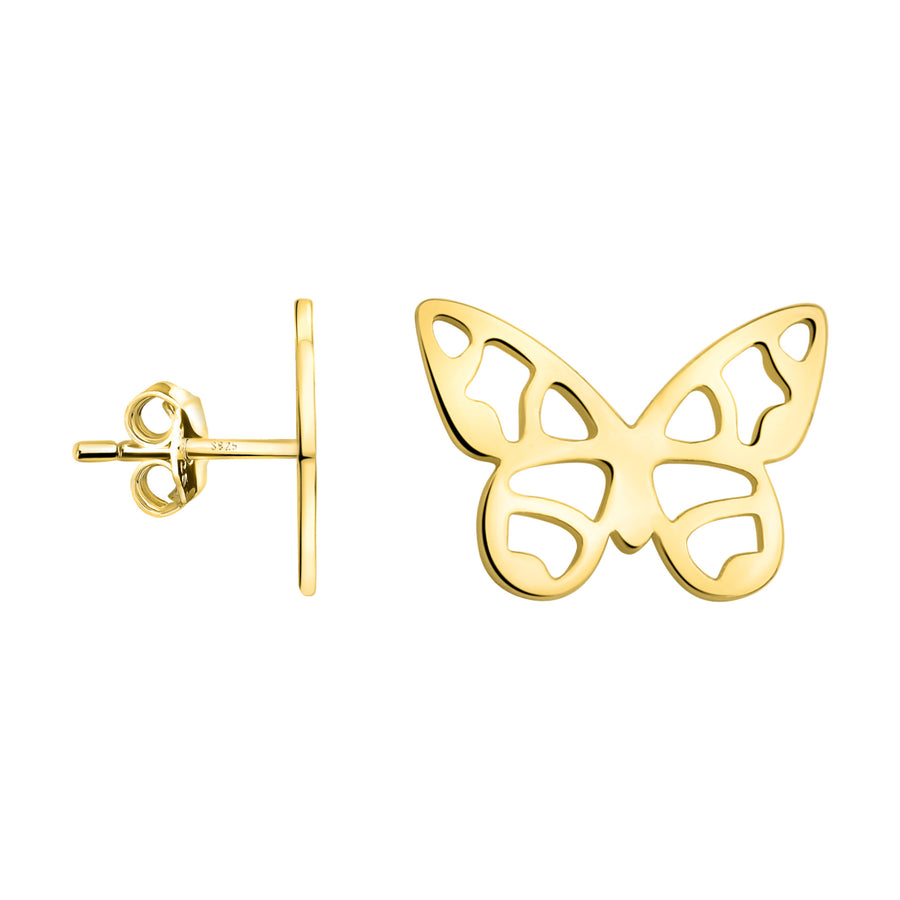 Haupt- und Seitenansicht von Schmetterling Ohrstecker in 925 Silber von Sofia Milani - E2371
