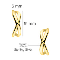 Maßenansicht von Unendlich Infinity Steck Creolen in 925 Silber von Sofia Milani - E2379
