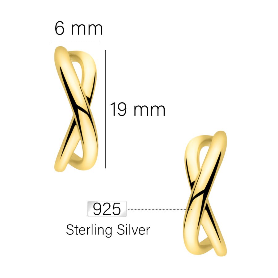 Maßenansicht von Unendlich Infinity Steck Creolen in 925 Silber von Sofia Milani - E2379