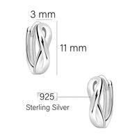 Maßenansicht von Unendlich Infinity Creolen in 925 Silber von Sofia Milani - E2394