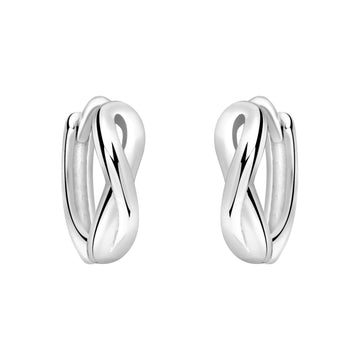 Haupt- und Seitenansicht von Unendlich Infinity Creolen in 925 Silber von Sofia Milani - E2394