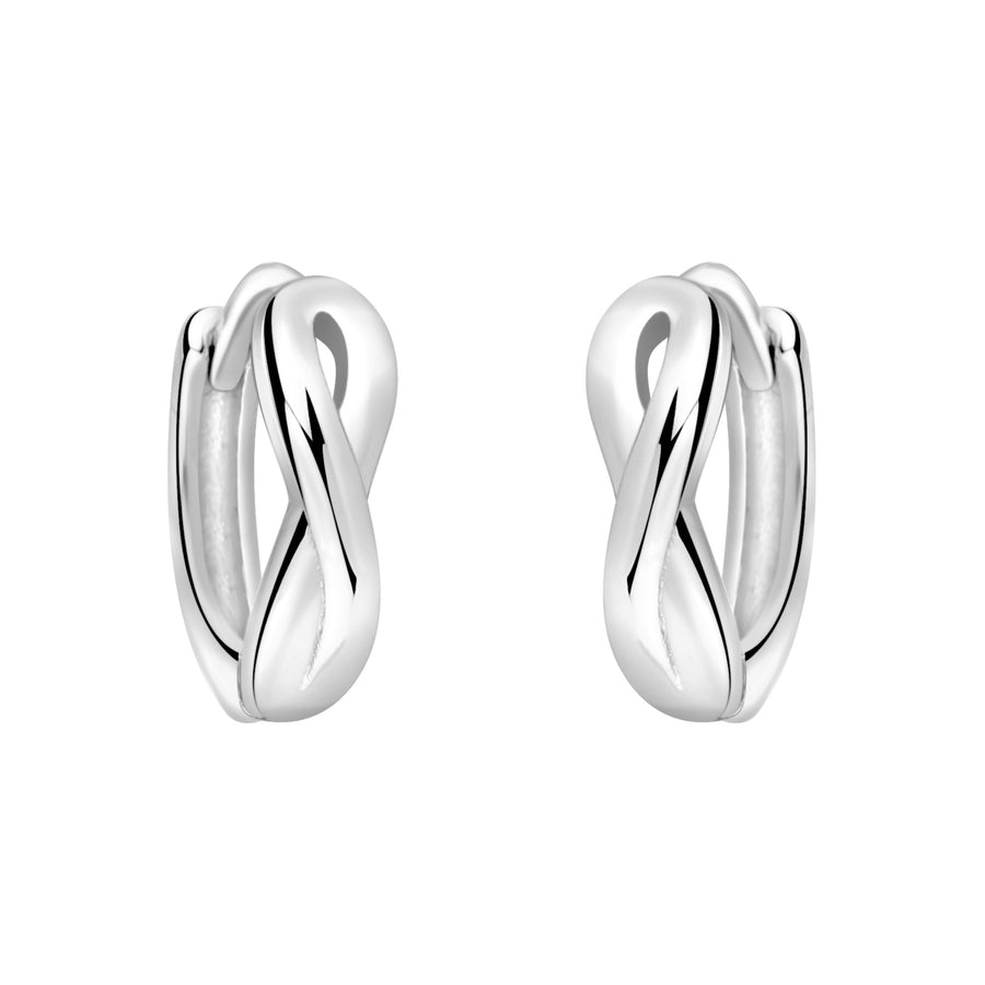 Haupt- und Seitenansicht von Unendlich Infinity Creolen in 925 Silber von Sofia Milani - E2394