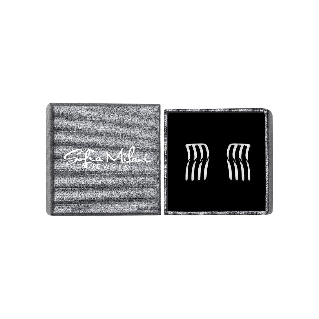 Boxansicht von Gitter Creolen in 925 Silber von Sofia Milani - E2398