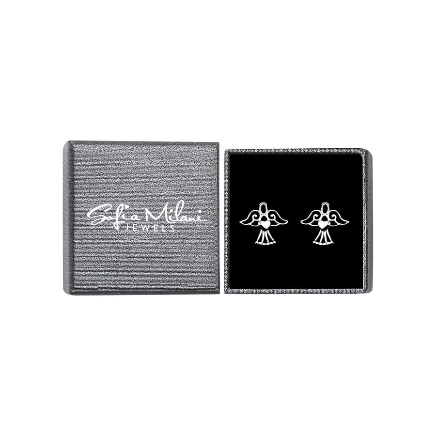 Boxansicht von Engel Ohrstecker in 925 Silber von Sofia Milani - E2400