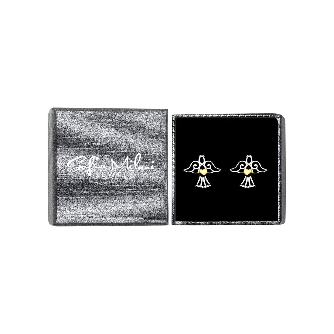 Boxansicht von Engel Ohrstecker in 925 Silber von Sofia Milani - E2401