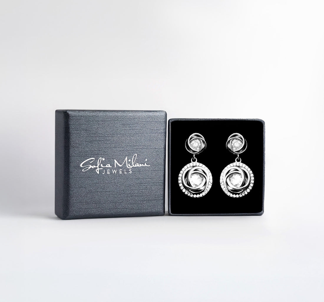Boxansicht von Zirkonia Ohrhänger in 925 Silber von Sofia Milani - E2405