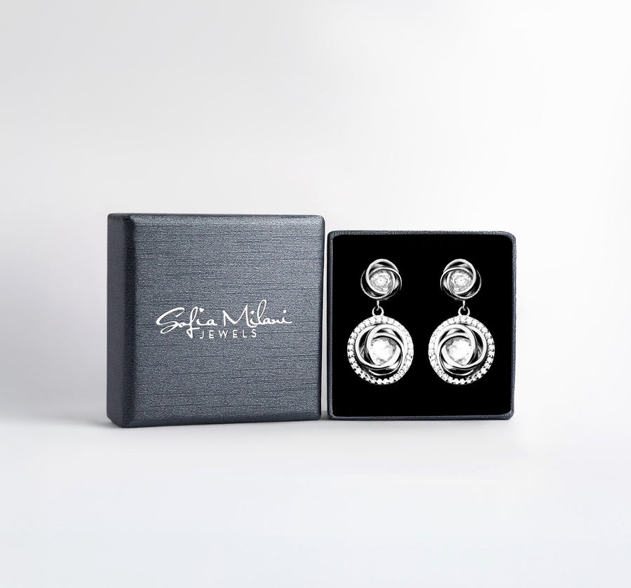 Boxansicht von Zirkonia Ohrhänger in 925 Silber von Sofia Milani - E2405