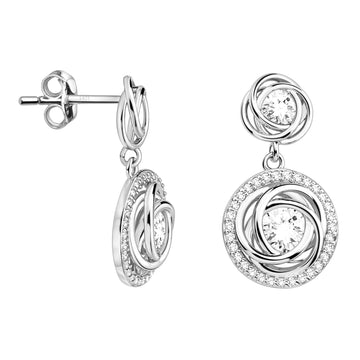 Haupt- und Seitenansicht von Zirkonia Ohrhänger in 925 Silber von Sofia Milani - E2405