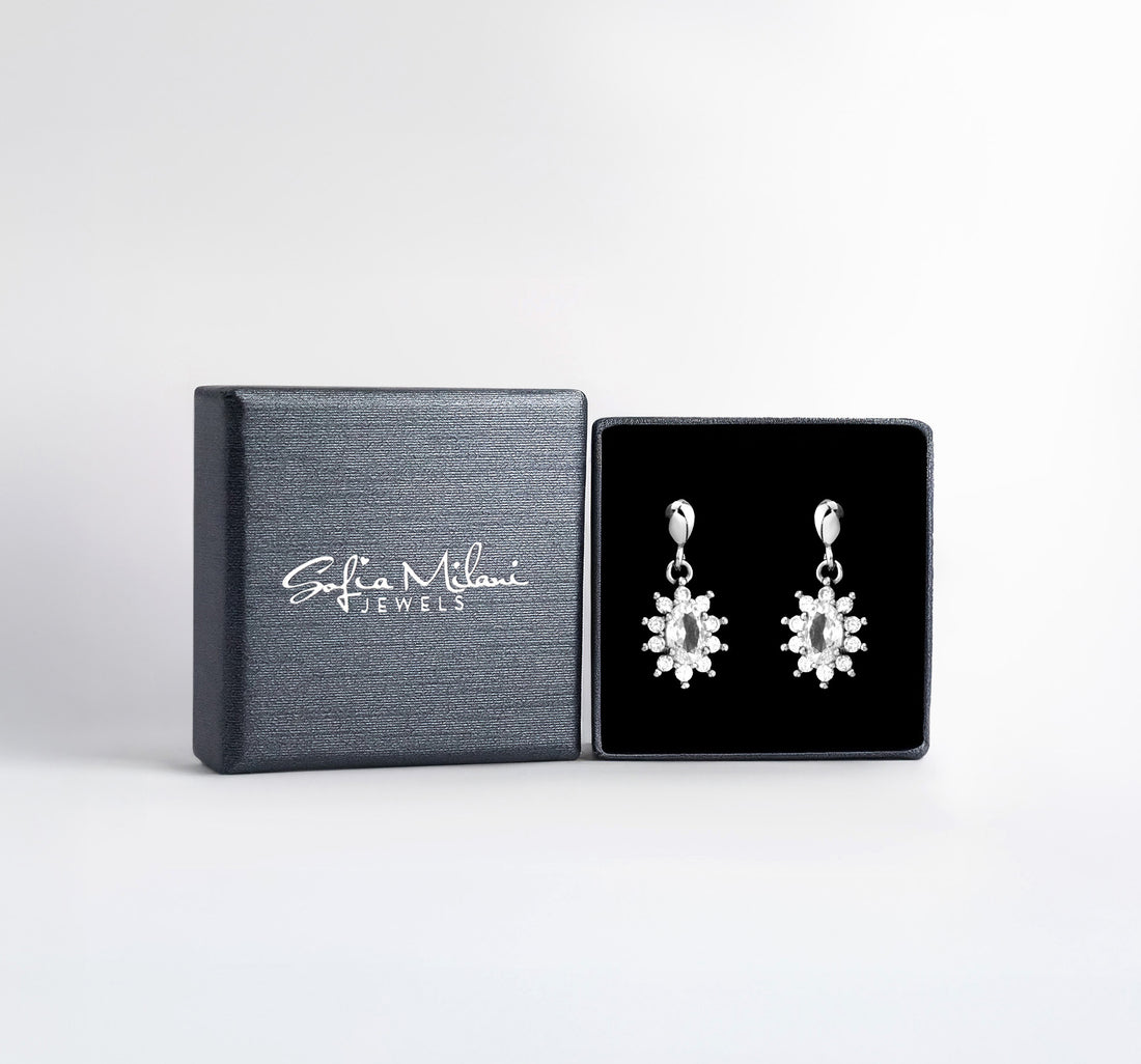 Boxansicht von Blumen Ohrhänger in 925 Silber von Sofia Milani - E2411
