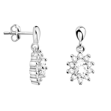 Haupt- und Seitenansicht von Blumen Ohrhänger in 925 Silber von Sofia Milani - E2411