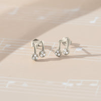 CloseUp Ansicht von Achtel Musik Note Ohrstecker in 925 Silber von Sofia Milani - E2415