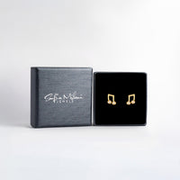 Boxansicht von Achtel Musik Note Ohrstecker in 925 Silber von Sofia Milani - E2416