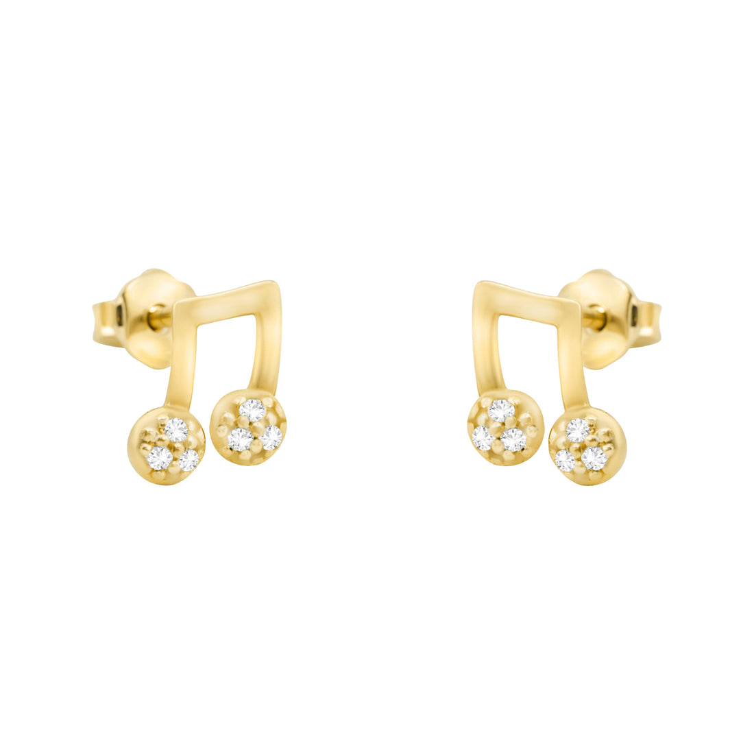 Haupt- und Seitenansicht von Achtel Musik Note Ohrstecker in 925 Silber von Sofia Milani - E2416