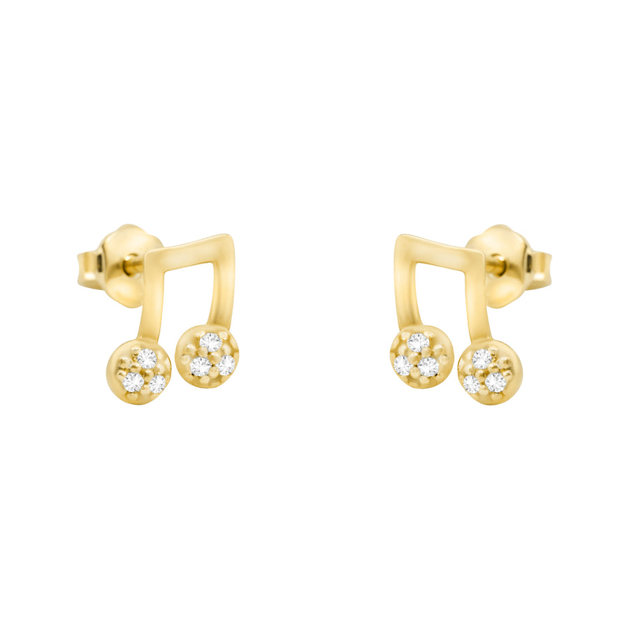 Haupt- und Seitenansicht von Achtel Musik Note Ohrstecker in 925 Silber von Sofia Milani - E2416