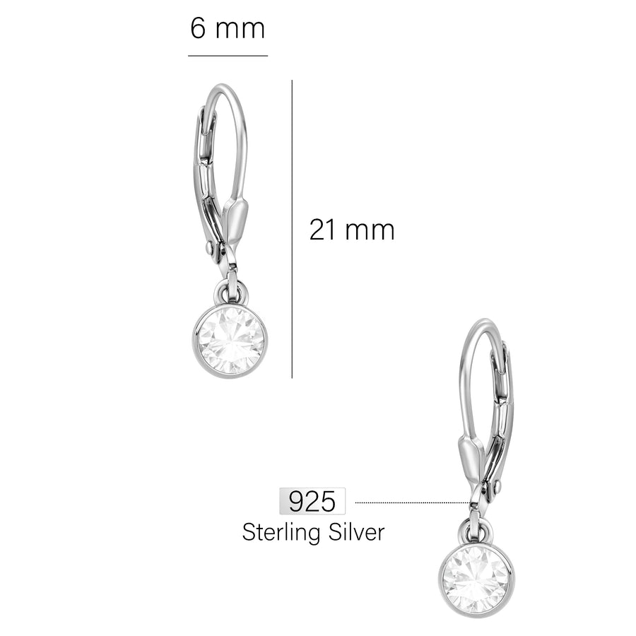 Schwarzer Zirkonia Ohrhänger in 925 Silber