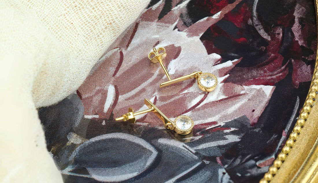 CloseUp Ansicht von Zirkonia Stab Ohrhänger in 925 Silber von Sofia Milani - E2422