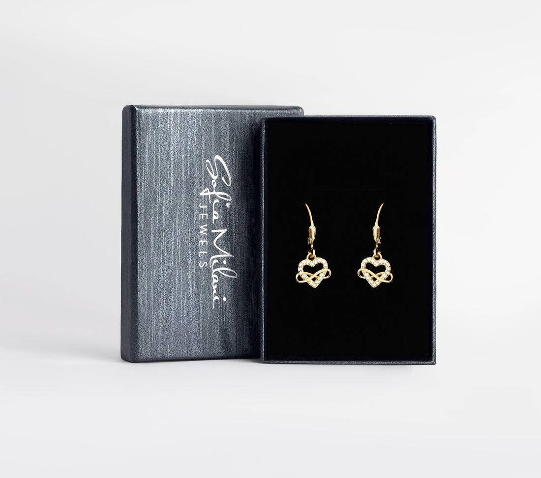 Boxansicht von Herz Unendlich Infinity Ohrhänger in 925 Silber von Sofia Milani - E2428