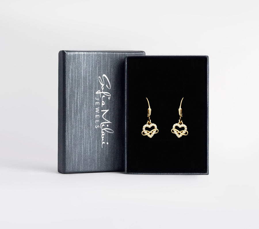 Boxansicht von Herz Unendlich Infinity Ohrhänger in 925 Silber von Sofia Milani - E2428