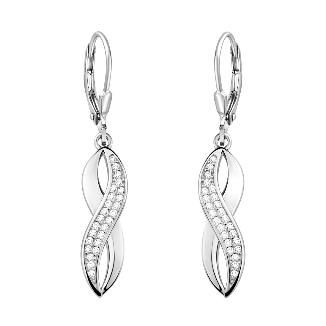 Haupt- und Seitenansicht von Unendlich Infinity Ohrhänger in 925 Silber von Sofia Milani - E2435