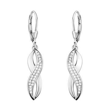 Haupt- und Seitenansicht von Unendlich Infinity Ohrhänger in 925 Silber von Sofia Milani - E2435