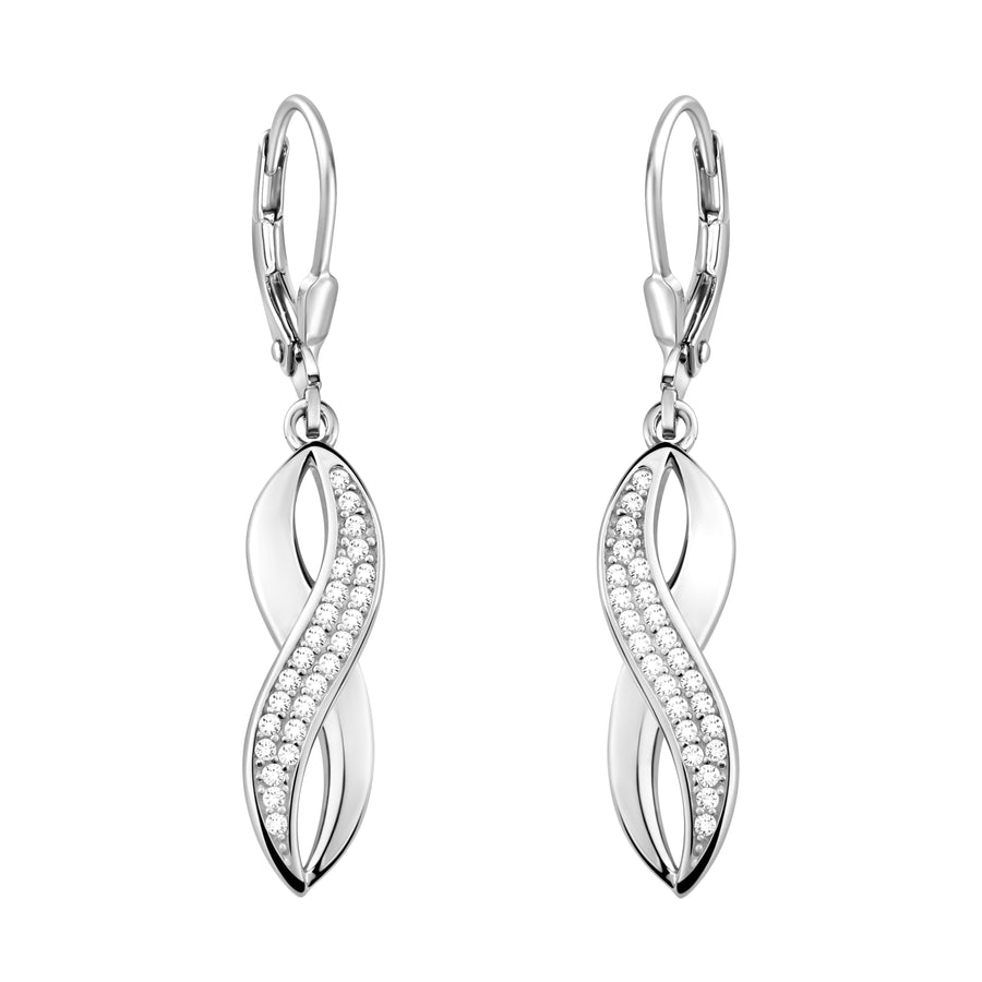 Haupt- und Seitenansicht von Unendlich Infinity Ohrhänger in 925 Silber von Sofia Milani - E2435