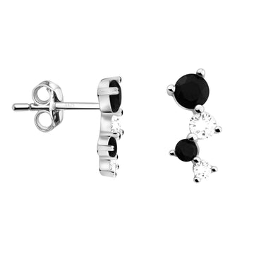 Haupt- und Seitenansicht von Zirkonia Ohrstecker in 925 Silber von Sofia Milani - E2439
