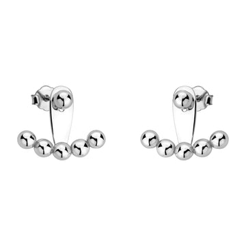 Haupt- und Seitenansicht von Kugel Ohrstecker in 925 Silber von Sofia Milani - E2461